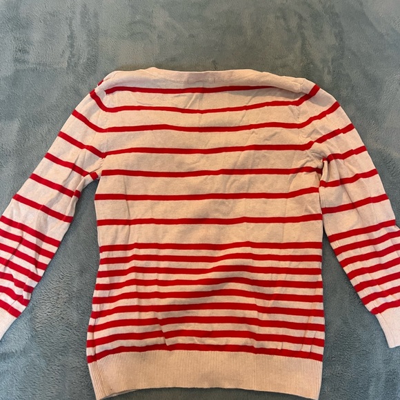 H&M red striped button up cardigan/sweater size xs - Picture 3 of 4